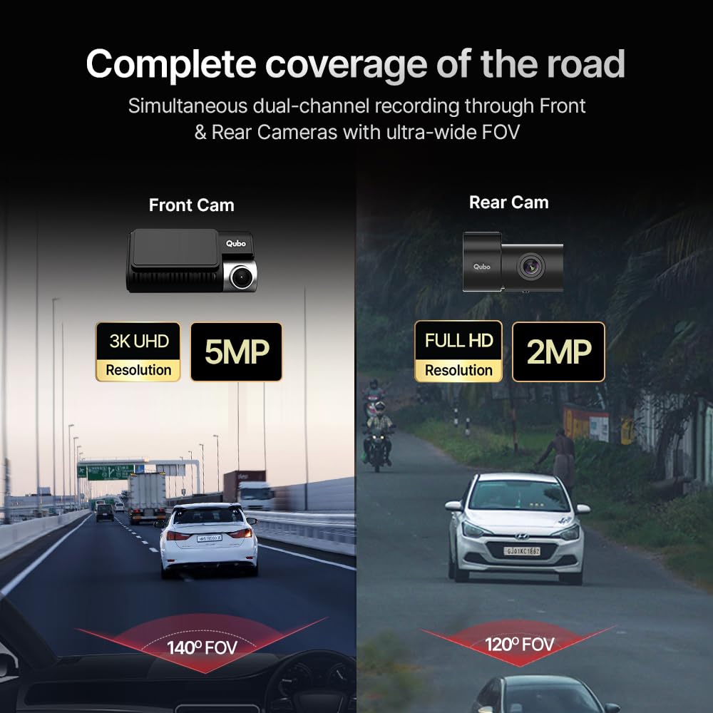 Qubo Dashcam Pro 3K - Camera Specs