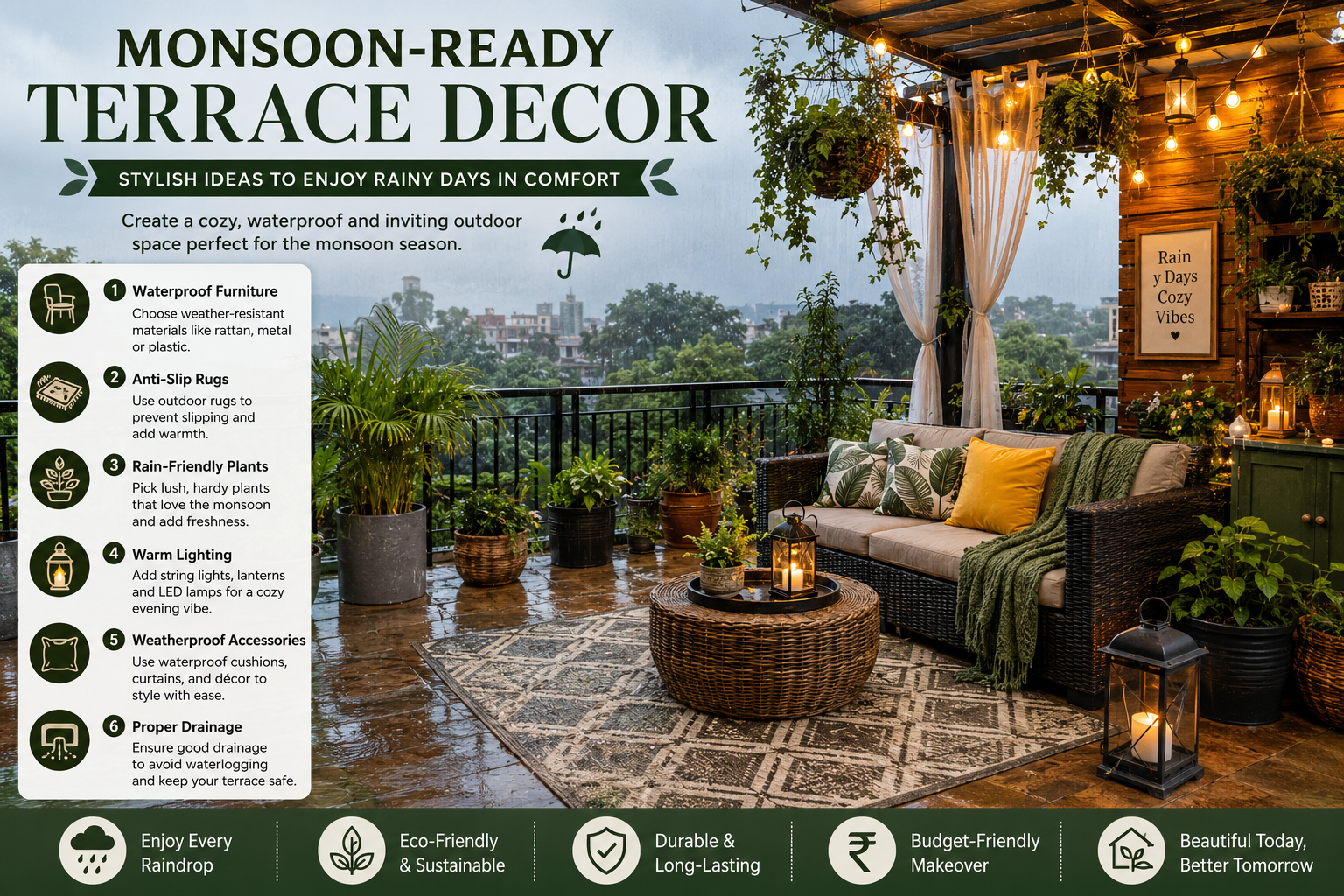 Embracing the Rain: How to Create Your Dream Monsoon Terrace