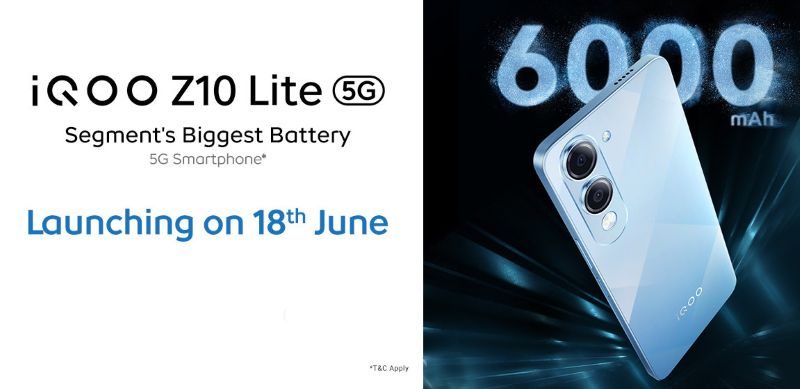 iQOO Z10 Lite 5G Set to Launch on June 18: A Budget Powerhouse with a Massive 6000mAh Battery