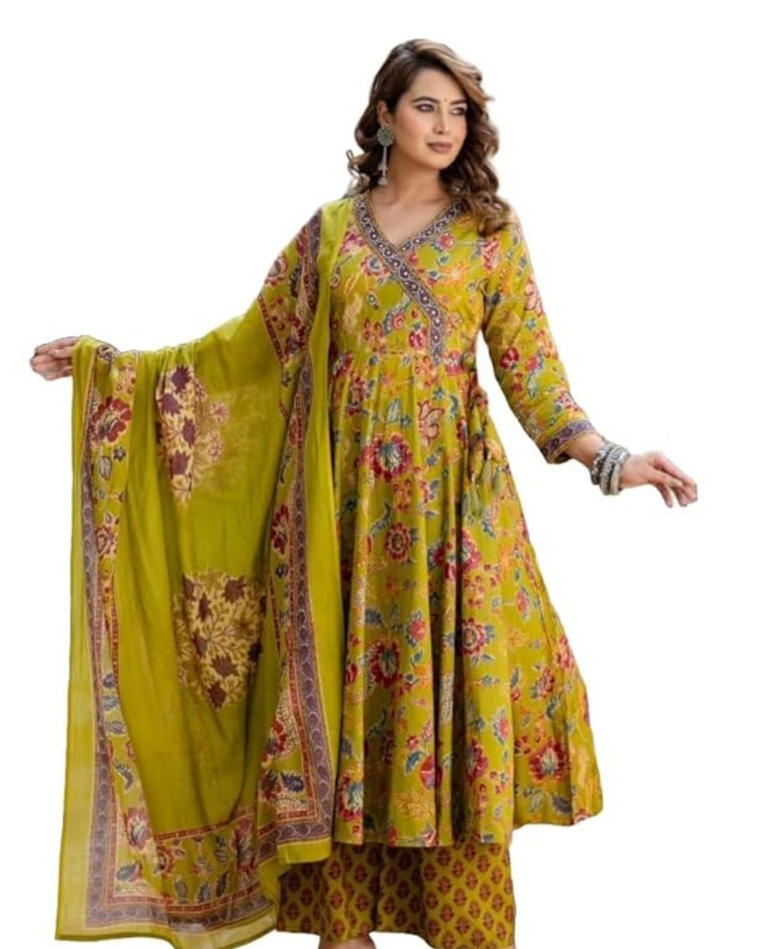 Yellow Anarkali kurta set